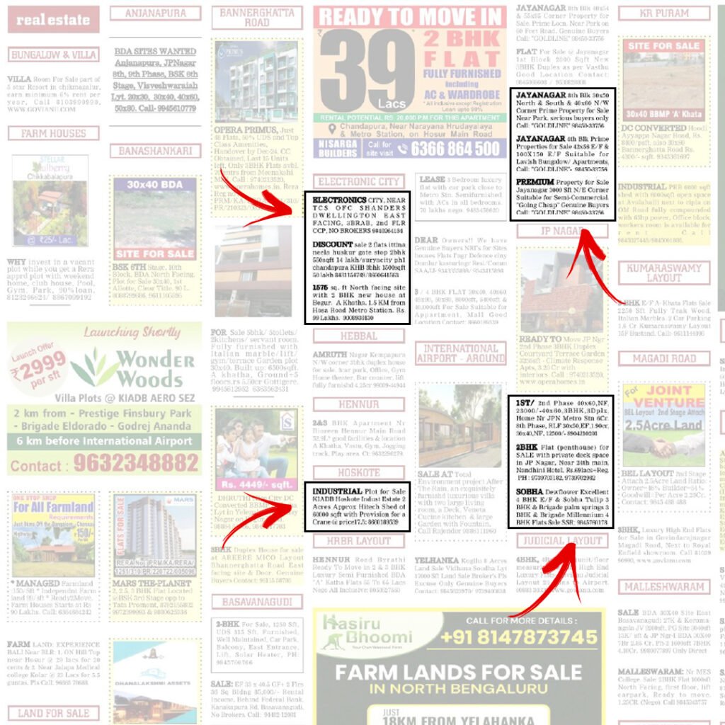 Newspaper classifieds ad